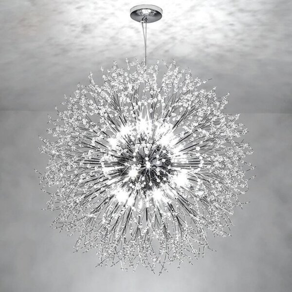 Mercer41 Amalee 16 Light Sputnik Sphere Chandelier Crystal Accents